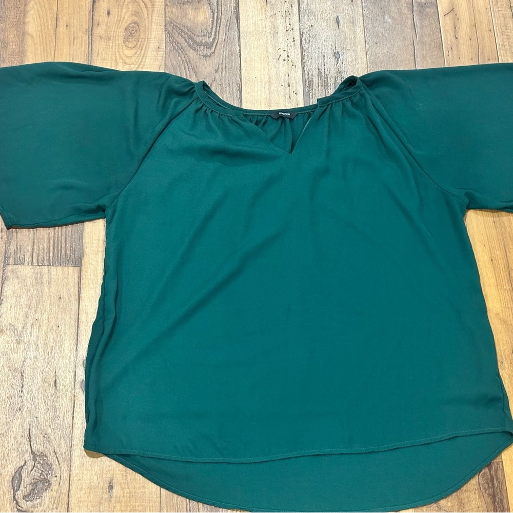 Classy Oversized Women's Green Blouse
